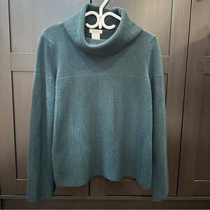 Bartolini Wool Cashmere Blend Green Turtleneck Sweater Size Large Women’s